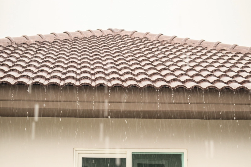 雨に打たれる屋根