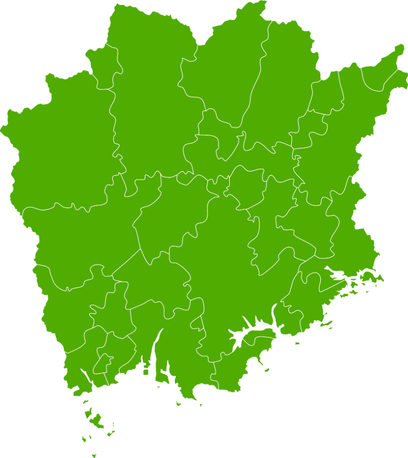 岡山県の地図